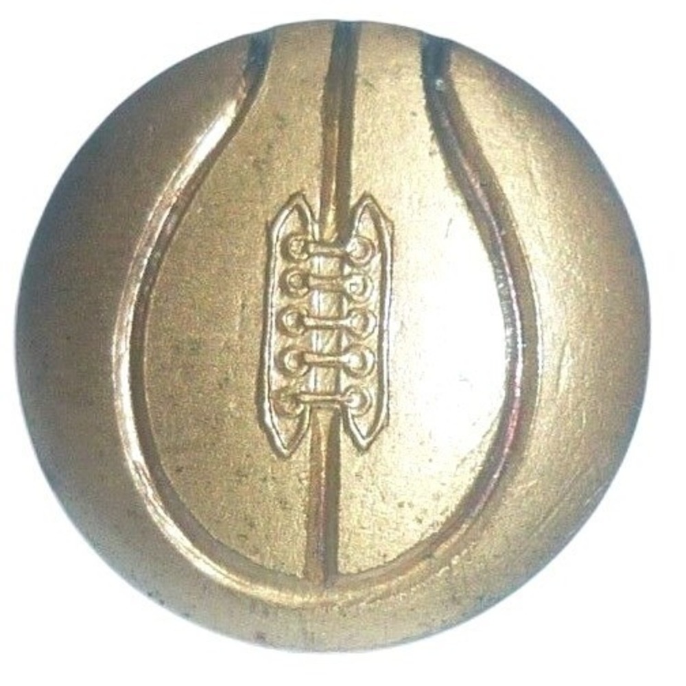Antique Laced Football Basketball Sport Lapel Pin Mid Century Varsity Award USA
